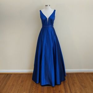 -HUGE SALE- Royal Blue Plunging V-neck w/ Pockets